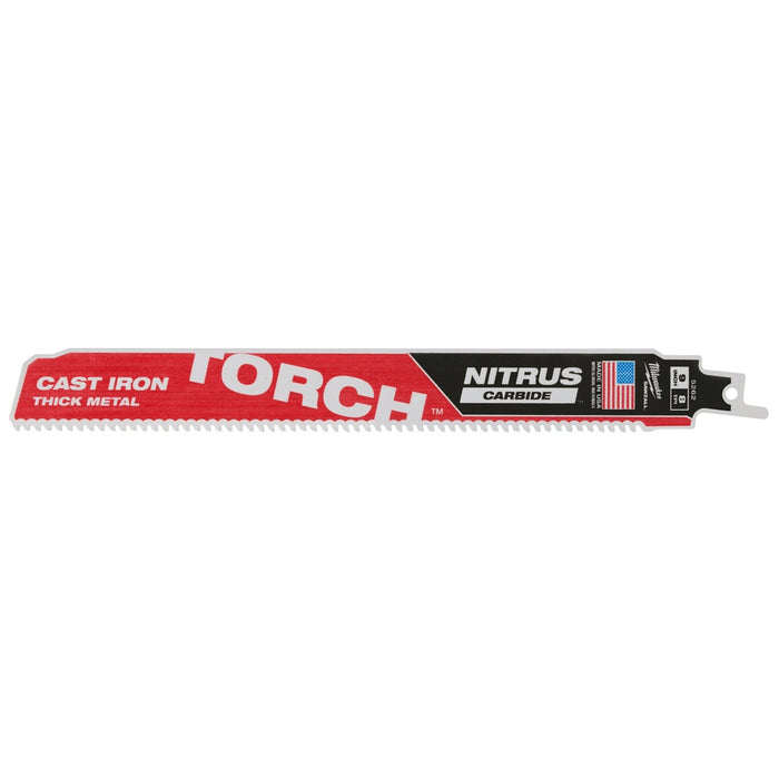 MILWAUKEE 8 TPI TORCH™ Cast Iron SAWZALL® Blade w/ NITRUS CARBIDE™ (5 PACK)