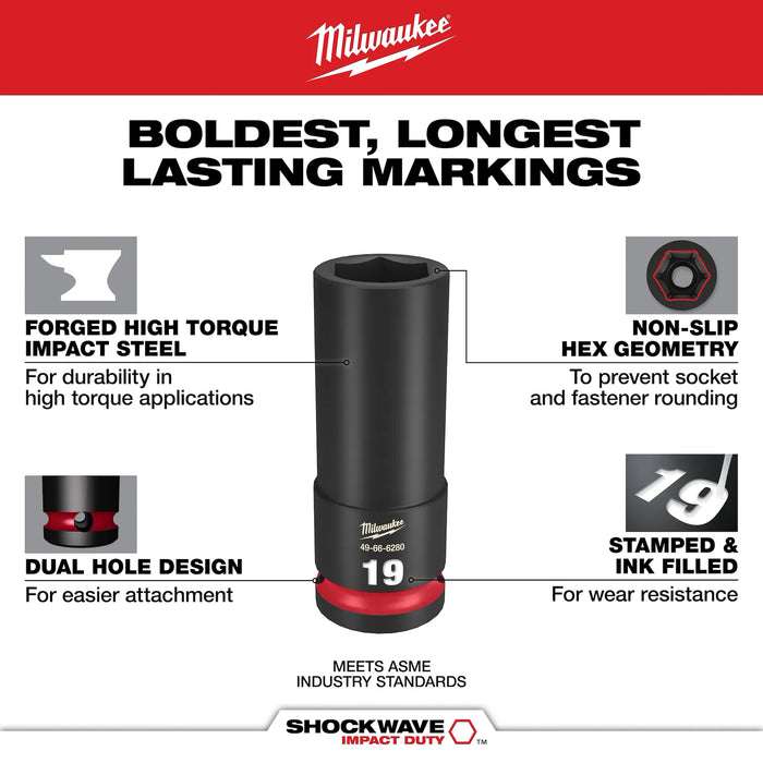 Milwaukee 242pc. 1/4”, 3/8”, & 1/2” Drive Metric & SAE Ratchet & Socket Set with Trays for PACKOUT™ Drawers 48-22-9490