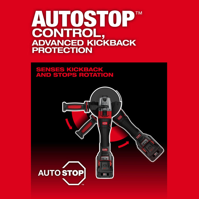 Milwaukee Tools M18 FUEL™ 4 1/2" - 6" Dual Trigger Braking Grinder, Paddle Switch w/ ONE KEY™