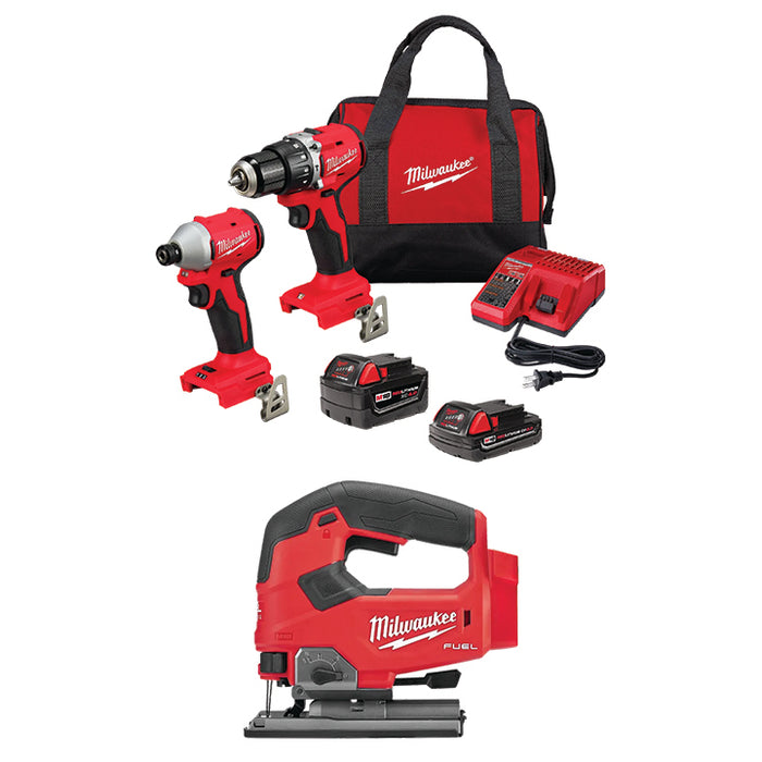 MILWAUKEE M18™ Compact 2-Tool Combo Kit & FREE M18 FUEL™ D-Handle Jig Saw