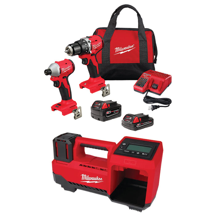 MILWAUKEE M18™ Compact 2-Tool Combo Kit & FREE M18™ Tire Inflator