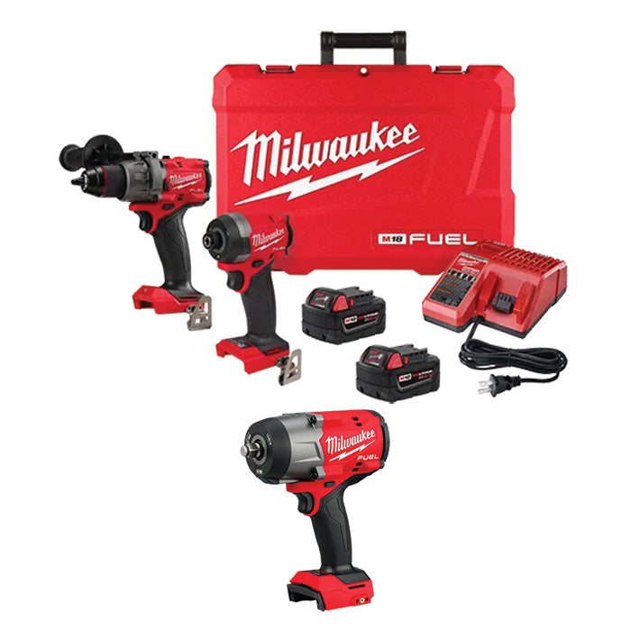 MILWAUKEE M18 FUEL™ 2-Tool Combo Kit & M18 FUEL™ 1/2" High Torque Impact Wrench w/ Friction Ring