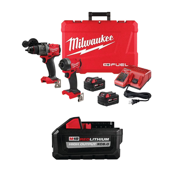 MILWAUKEE M18 FUEL™ 2-Tool Combo Kit & FREE M18™ REDLITHIUM™ HIGH OUTPUT™ XC8.0 Battery