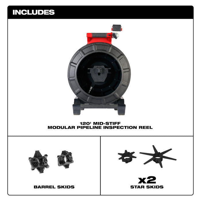 MILWAUKEE 120’ Mid-Stiff Modular Pipeline Inspection Reel