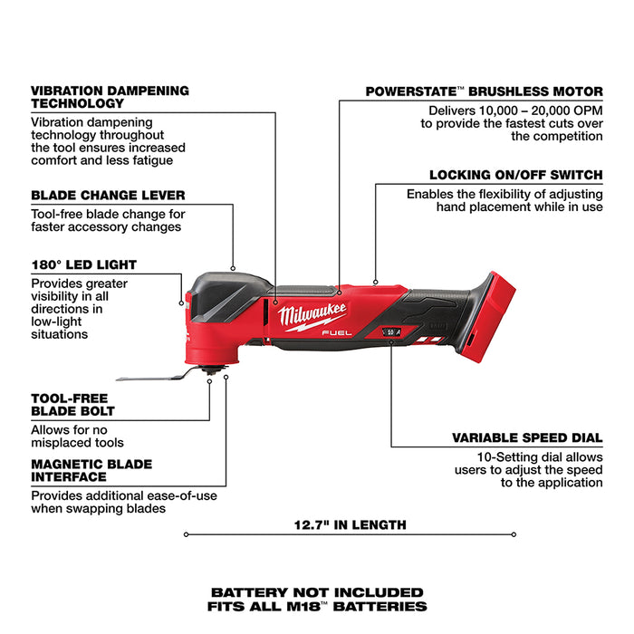 MILWAUKEE M18 FUEL Oscillating Multi-Tool (Tool Only)