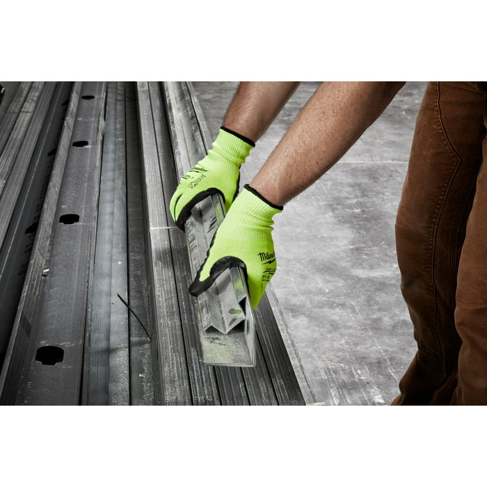 MILWAUKEE High Visibility Cut Level 3 Polyurethane Dipped Gloves