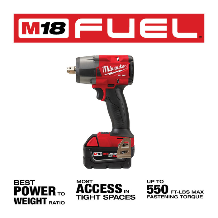 MILWAUKEE M18 FUEL™ 1/2" Mid-Torque Impact Wrench w/ Pin Detent Kit