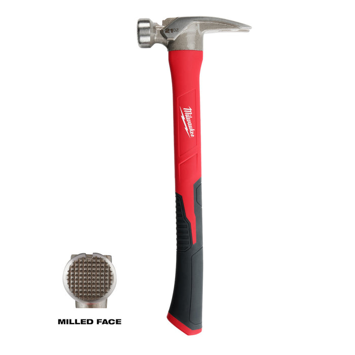 MILWAUKEE 21oz. Martillo con mango de poliéster/fibra de vidrio con cara fresada
