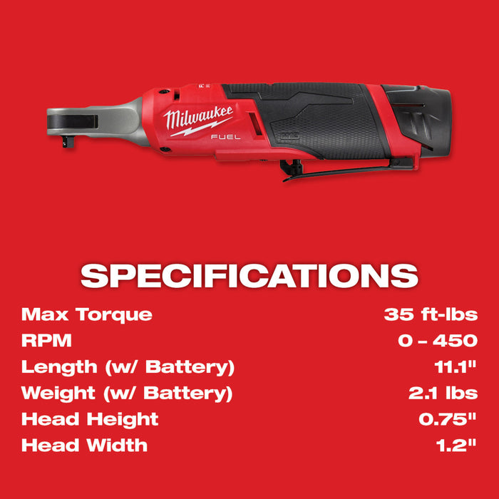 Kit de trinquete de alta velocidad MILWAUKEE M12 FUEL™ de 1/4"