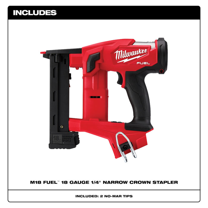 MILWAUKEE M18 FUEL™ 18 Gauge 1/4" Narrow Crown Stapler (Tool Only)