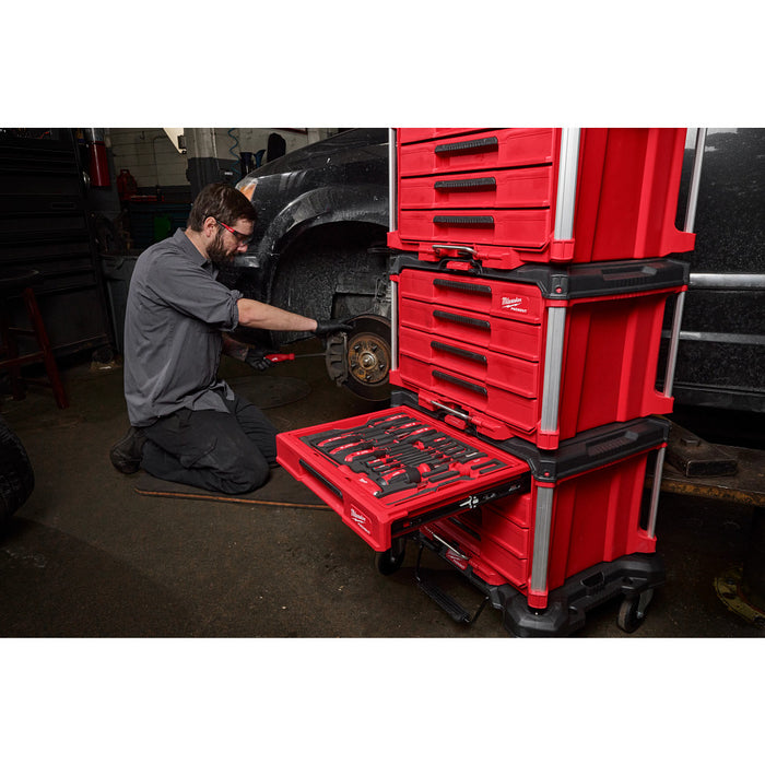 Milwaukee Hand Tool Set with PACKOUT 4 Drawer Tool Box, 64 Pieces 48-22-9493