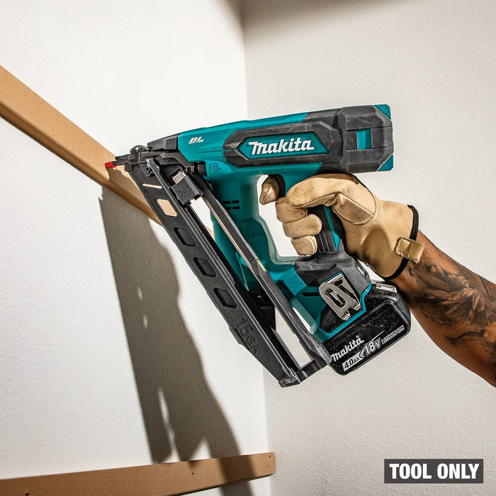 Makita XNB08Z 18V LXT® Lithium-Ion Brushless Cordless 2-1/2” Angled Finish Nailer, 15 Ga., Tool Only