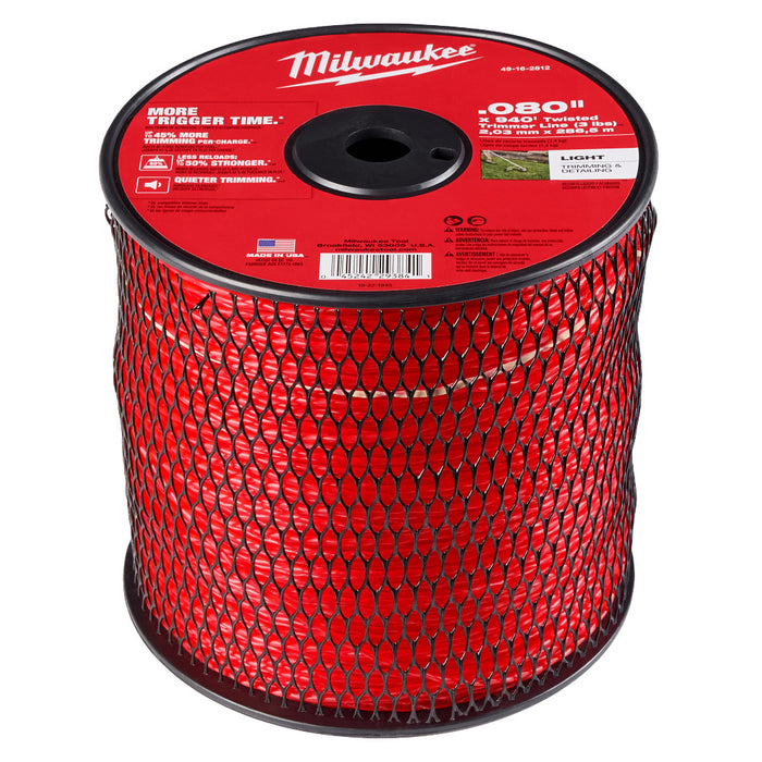 MILWAUKEE .080" X 940’ Twisted Trimmer Line