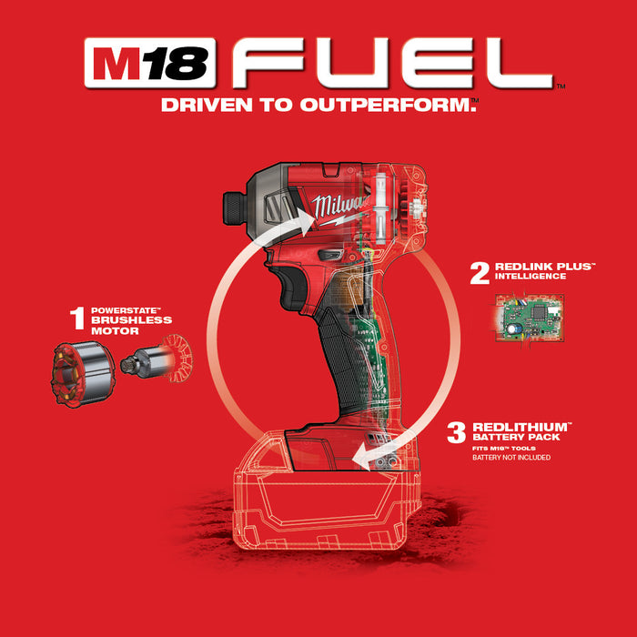 MILWAUKEE M18 FUEL™ SURGE™ 1/4" Hex Hydraulic Driver (Tool Only)