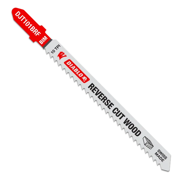 Diablo Jig Saw Blades, 4" 10 TPI Reverse Cut fine Finish Wood - 5 Pack