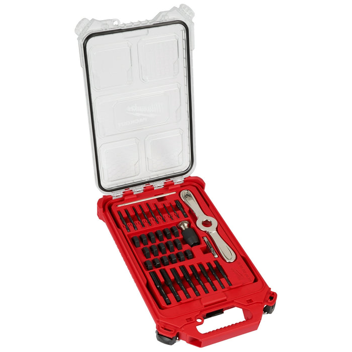 MILWAUKEE 38 PC. Tap & Die PACKOUT Set w/ HEX-LOK 2-IN-1 Handle - SAE