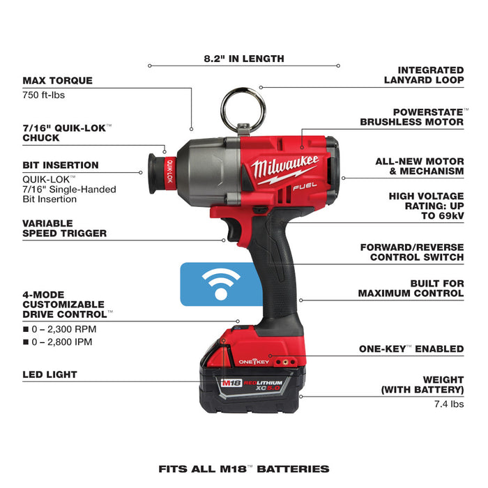 MILWAUKEE M18 FUEL™ 7/16" HTIW hexagonal utilitario con kit ONE-KEY™