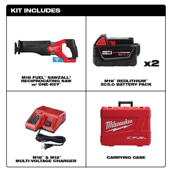 Sierra alternativa MILWAUKEE M18 FUEL™ SAWZALL® con kit ONE-KEY™