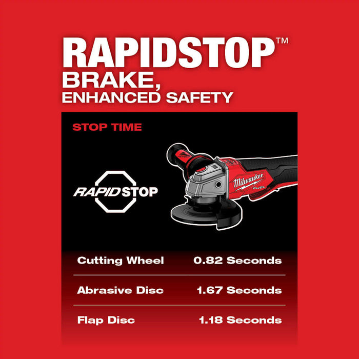 MILWAUKEE M18 FUEL 4-1/2" / 5" Braking Grinder w/ ONE-KEY & Paddle No Lock Switch (Tool Only)