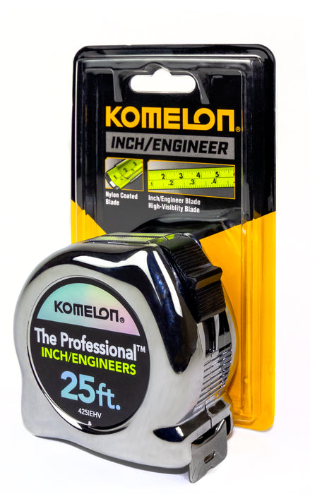 Komelon 30' x 1" Chrome Professional with High Visibility Blade