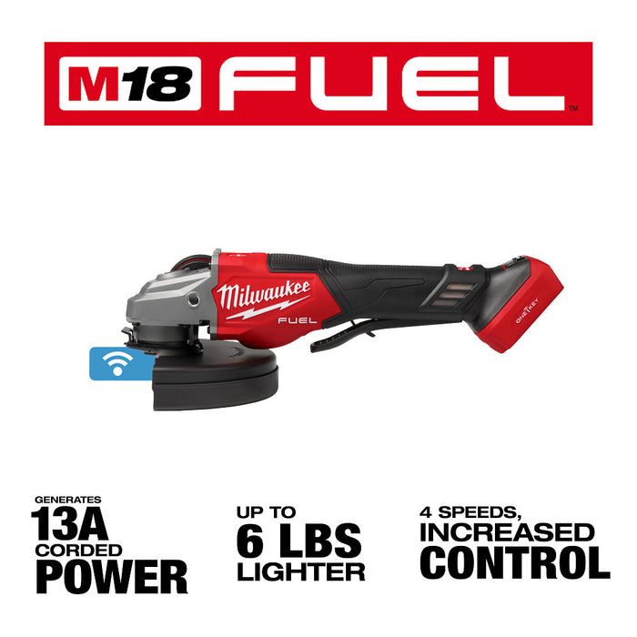 MILWAUKEE M18 FUEL 4-1/2"-7" Variable Speed Braking Grinder, Paddle Switch (Tool Only)
