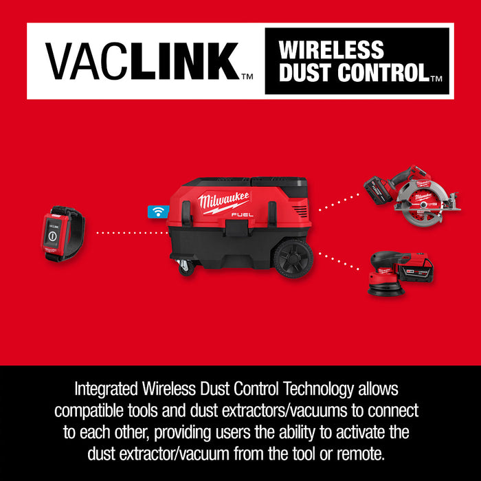 MILWAUKEE 0888-20 M18 FUEL™ 9 Gallon Dual Battery Dust Extractor w/ PACKOUT™ Compatibility and VACLINK™