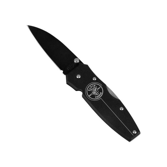 KLEIN TOOLS 2-1/4" Drop Point Blade Black Lightweight Lockback Knife