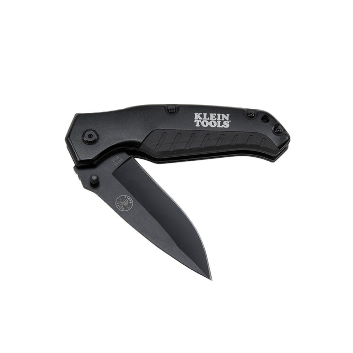 KLEIN TOOLS Black Drop Point Blade Pocket Knife
