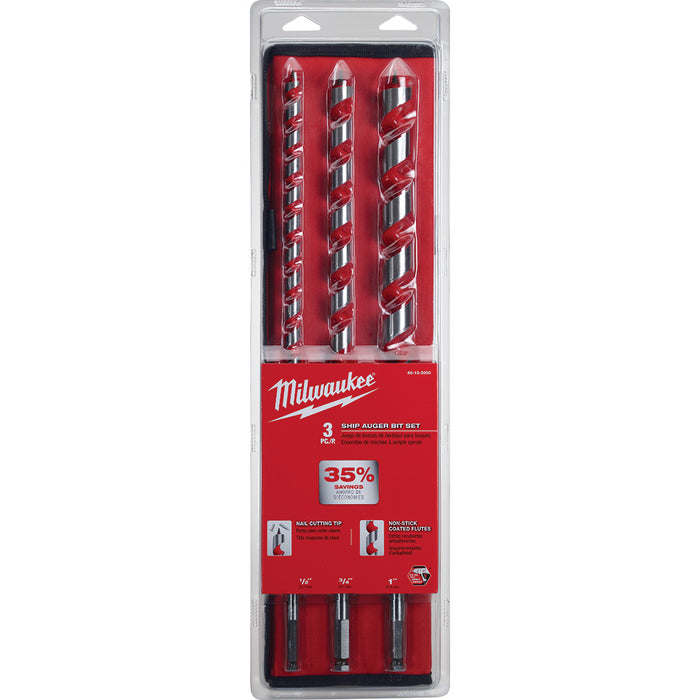 Milwaukee Tools 3 Pc. Ship Auger Bit Set 48-13-3000