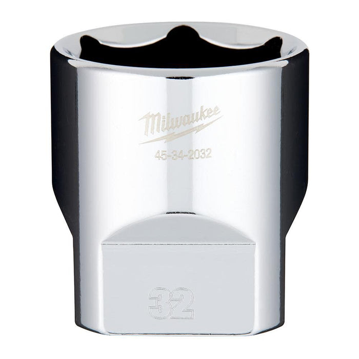 MILWAUKEE 1/2" Drive Metric 6-Point Socket w/ FOUR FLAT™ Sides