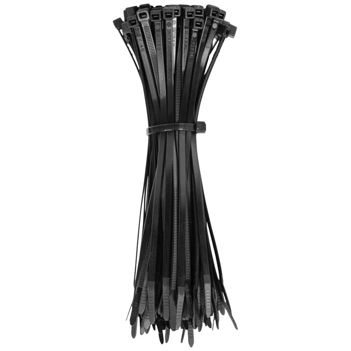 KLEIN TOOLS Black 7.75" 50-Pound Tensile Strength Cable Zip Ties (100 PACK)