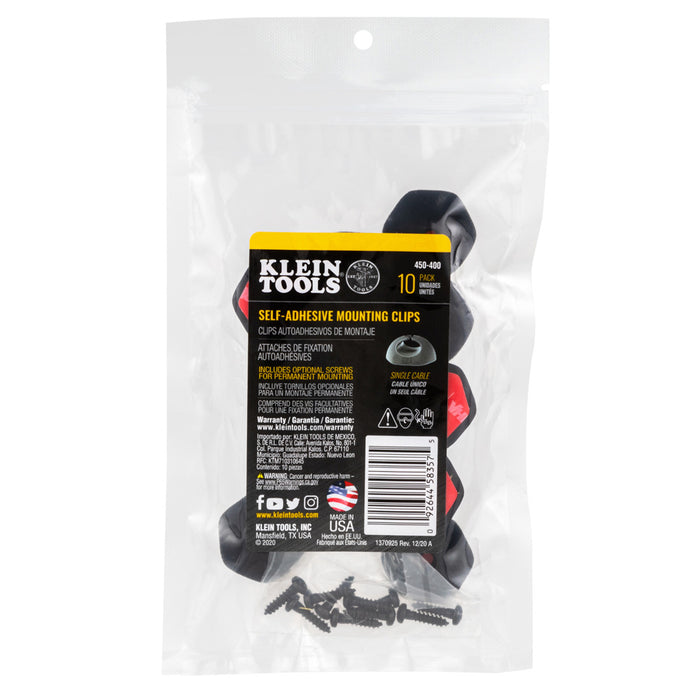 KLEIN TOOLS 3 Slot Self-Adhesive Cable Mounting Clips (10 PACK)