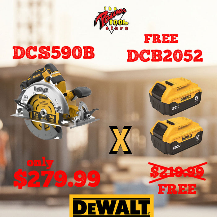 DEWALT 20V MAX* XR Brushless Cordless 7-1/4 in. Circular Saw + (DCS590B) free 2 BATTERIES DCB2052