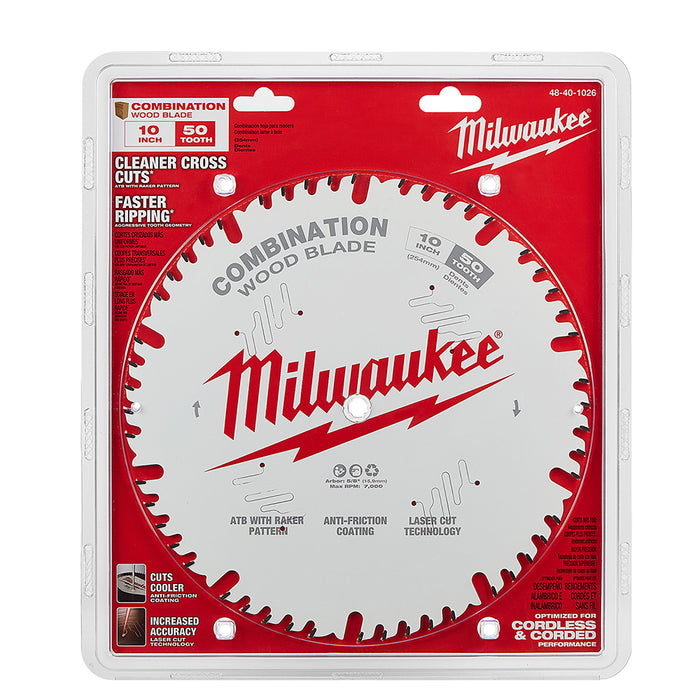 MILWAUKEE 10" 50T Circular Saw Wood Cutting Blade