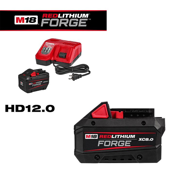 MILWAUKEE M18 REDLITHIUM FORGE HD12.0 Starter Kit + FREE XC8.0 Battery 48-11-1881 Q4