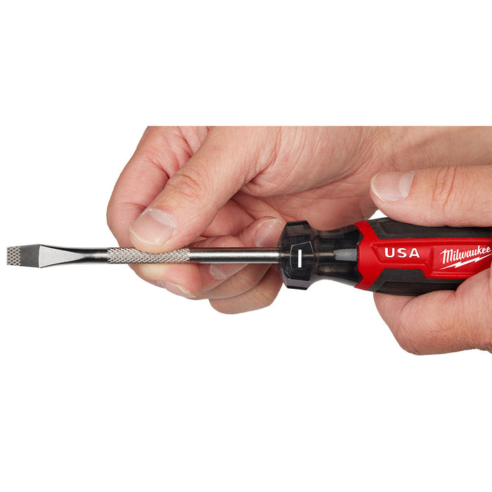 MILWAUKEE 1/4" Slotted 4" Cushion Grip Screwdriver