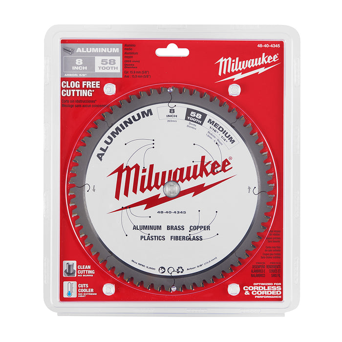 MILWAUKEE 8" 58T Circular Saw Metal Cutting Blade