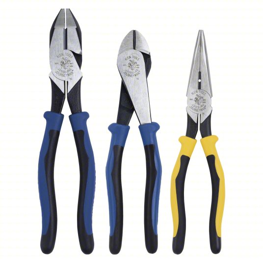 Klein Tools Journeyman Plier Combo: 3 Pliers, Deluxe Cushion Grip, Manual, 2 - 5 Pliers Range