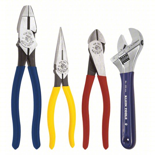 Klein Tools 4 Piece Plier Set Standard Cushion Grip