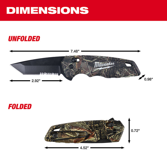 MILWAUKEE FASTBACK Camo Spring Assisted Folding Knife