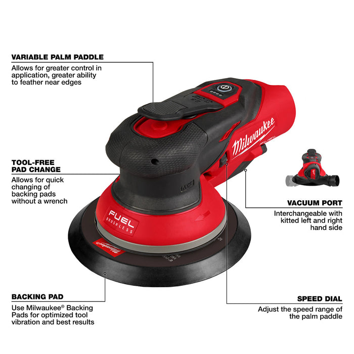 MILWAUKEE M12 FUEL™ 6" (3/32") Random Orbital Sander Kit