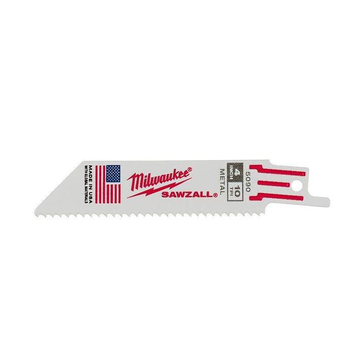 MILWAUKEE 4" 10 TPI SAWZALL® Standard Metal Blade For Schedule 80 Pipe & Rebar