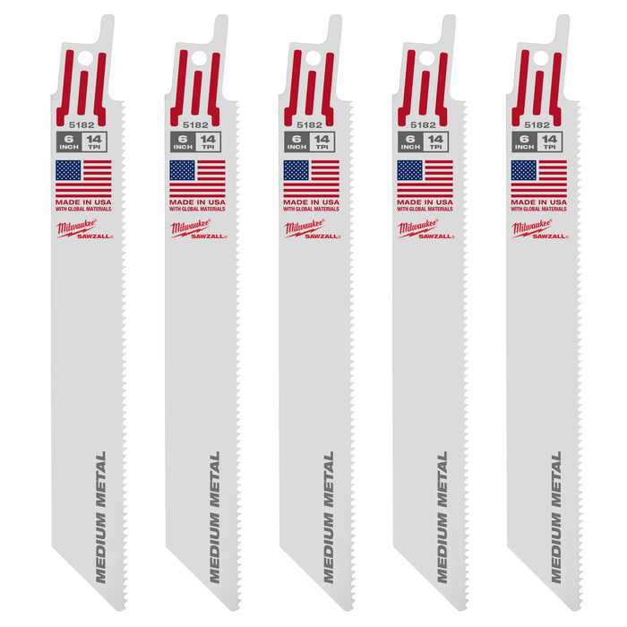Milwaukee 6 in. 14TPI Sawzall Blade 48-01-2182