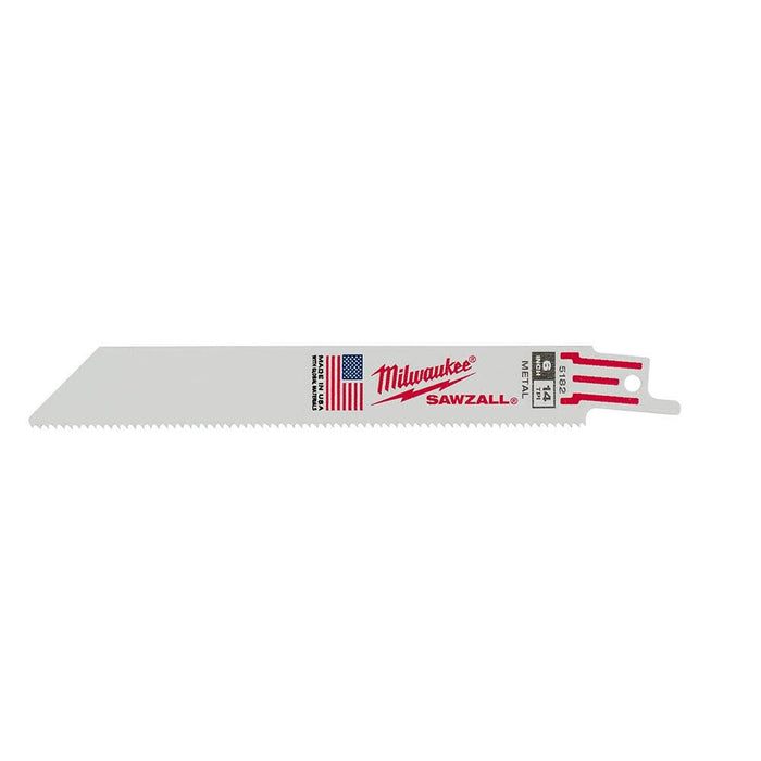 MILWAUKEE 6" 14 TPI SAWZALL® Standard Metal Blade For Schedule 40 Pipe & Angle Iron