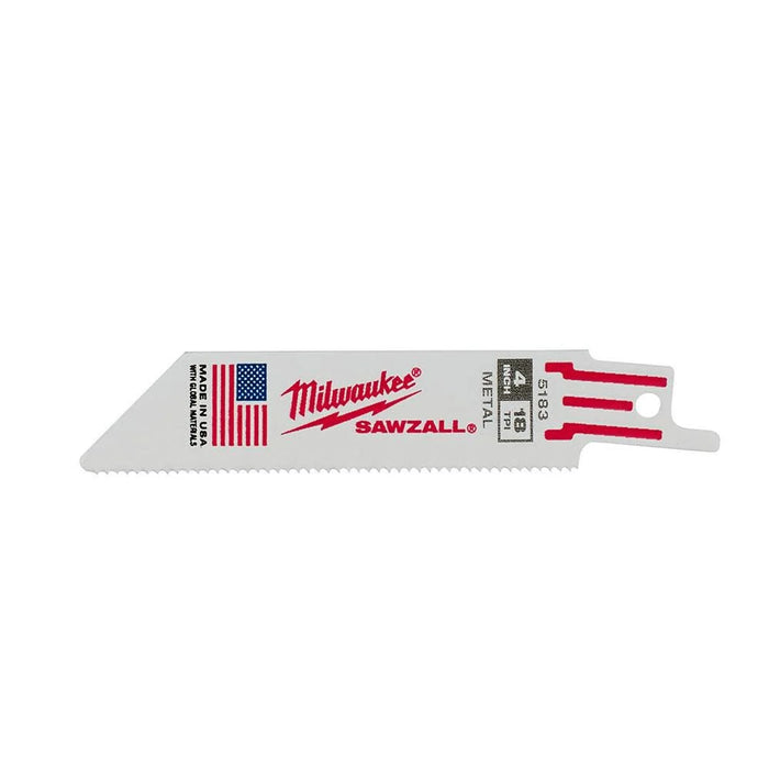 MILWAUKEE 4" 18 TPI SAWZALL® Standard Metal Blade For Rigid Conduit & Unistrut