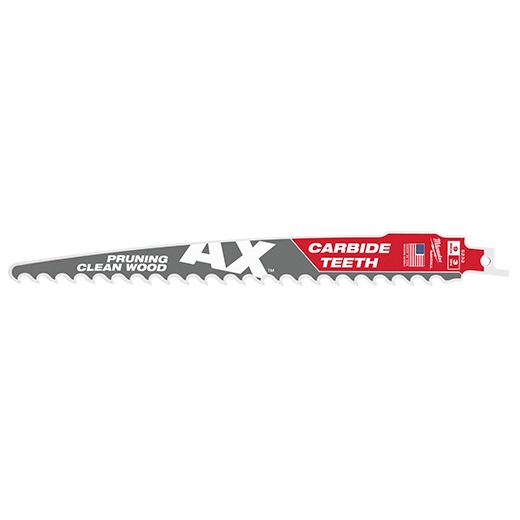MILWAUKEE 9" 3 TPI AX™ Pruning Clean Wood SAWZALL® Blade w/ Carbide Teeth