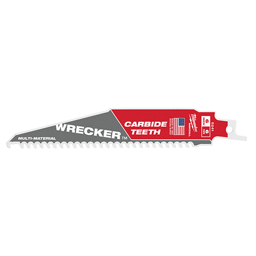 MILWAUKEE 6" 6 TPI WRECKER™ Multi-Material SAWZALL® Blade w/ Carbide Teeth