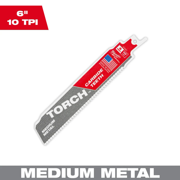 MILWAUKEE 6" 10 TPI TORCH™ w/ Carbide Teeth For Medium Metal