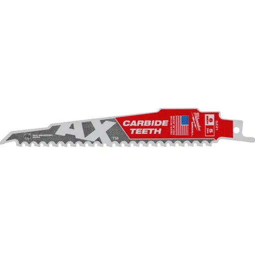 MILWAUKEE 6" 5 TPI SAWZALL® AX™ w/ Carbide Teeth Wood Blade (3 PACK)