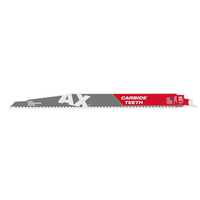 MILWAUKEE 12" 5 TPI SAWZALL® AX™ w/ Carbide Teeth Wood Blade (3 PACK)